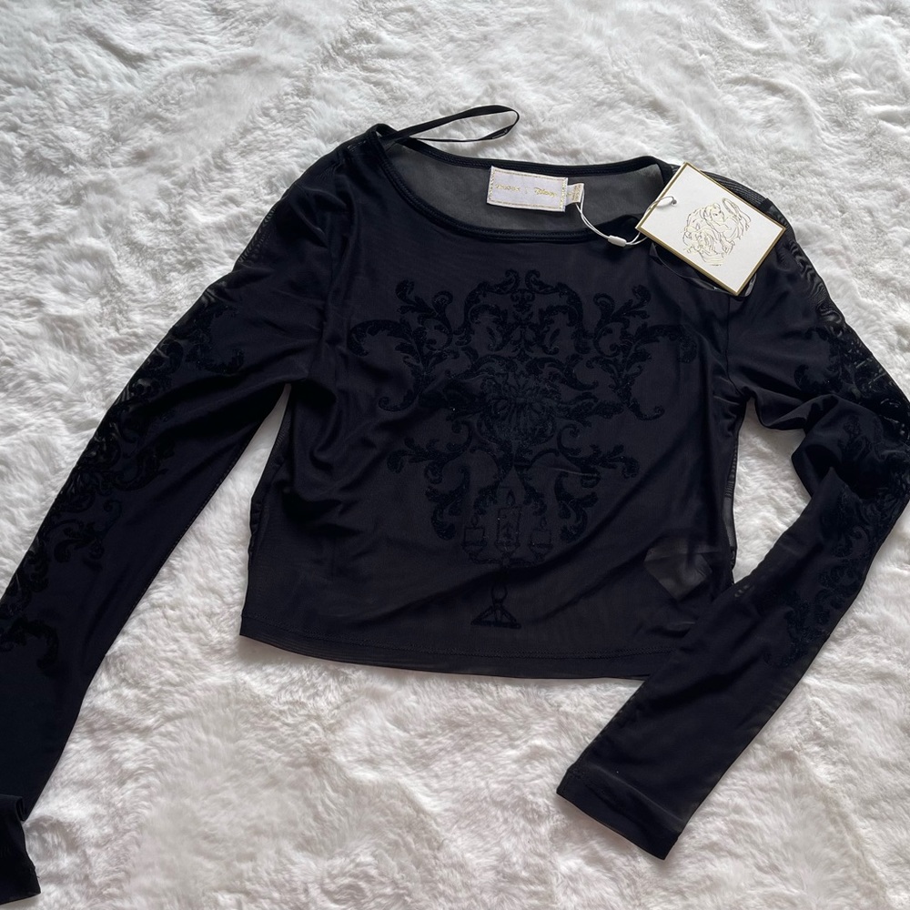 Mink Pink Beauty and the Beast Mesh Crop Top